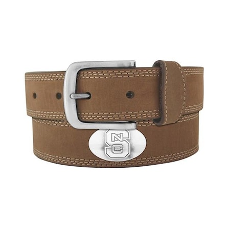 Zeppelinproducts ZeppelinProducts NCS-BOLPSCRZ-LBR-40 NC State Concho Crazyhorse Leather Belt; 40 Waist NCS-BOLPSCRZ-LBR-40